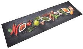 vidaXL Tapete de cozinha lavável 45x150 cm veludo padrão especiarias