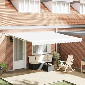 vidaXL Toldo Retrátil Branco 400 × 300 cm Poliéster e Metal