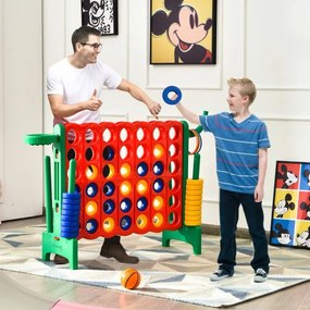 Jogo Conecta 4 gigante 84 x 33 x 74 cm para crianças e adultos para ar livre 74 cm com cesto e jogo de atirar argolas 42 peças Verde