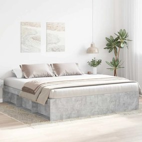 Estrutura de cama super king size 180x200 cm cinza cimento