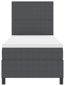 Cama Box Spring com Colchão Cinza Escuro 80x200 cm Tecido de Veludo Co
