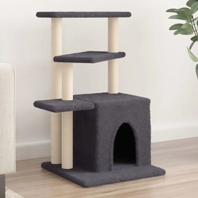 Árvore p/ gatos postes arranhadores sisal 83,5 cm cinza-escuro