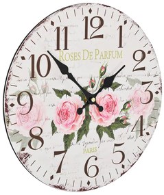 Relógio de parede vintage florido 30 cm