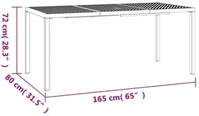 Mesa de jardim 165x80x72 cm aço antracite