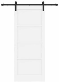 Porta Deslizante com Conjunto de Ferragens Branca 83x202 cm Madeira Só