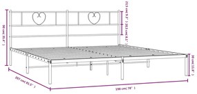 Estrutura de cama com cabeceira 193x203 cm metal preto