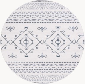 Tapete redondo artesanal de pelo curto Evangeline