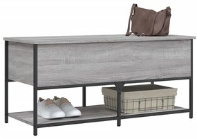 Banco arrumação 100x42,5x47cm derivados madeira cinzento sonoma