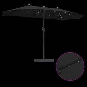Guarda-sol de Jardim Preto 385 x 209 x 244 cm tecido