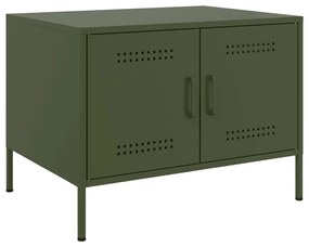 vidaXL Mesa de centro 68x50x50,5 cm aço verde azeitona