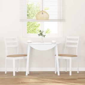Cadeiras de jantar com almofadões 2 pcs madeira maciça branco