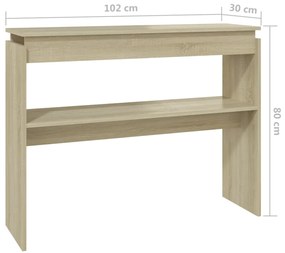 Mesa consola 102x30x80 cm derivados de madeira carvalho sonoma