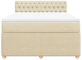 Cama com molas/colchão 140x200 cm tecido cor creme