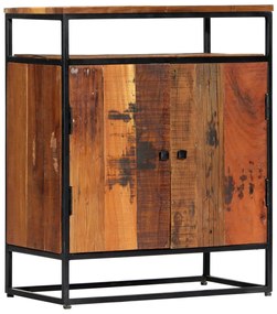 vidaXL Móvel lateral 60x35x76 cm madeira recuperada maciça e aço