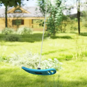 Baloiço infantil para interior e exterior com corda ajustável, mosquetão, carga máxima de 70 kg, azul