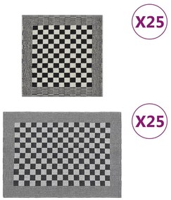 Conjunto de panos de cozinha 50 pcs algodão preto e branco