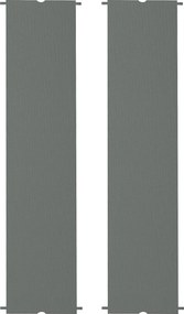 Conjunto de 2 telas de substituição para pérgula retrátil (NÃO INCLUIDA) de 4,9 x 1,2 m, para pérgula de 3 x 3 m, em poliéster com proteção UV, cinzen