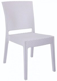 Conjunto 4 Cadeiras de Jardim, Terraço  LIDO, empilhável, polipropileno branco Restaurante, Café, Bar