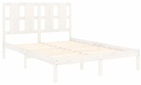 Estrutura de cama 120x200 cm pinho maciço branco