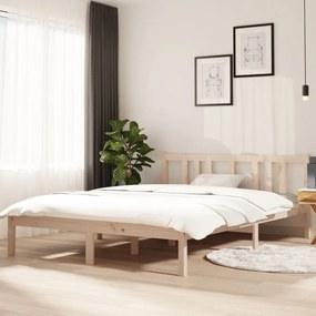 vidaXL Estrutura de cama sem colchão 140x200 cm madeira maciça