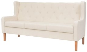 Conjunto de sofás 2 pcs tecido branco nata