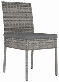 Conjunto de Jantar para Jardim - 3 Peças em Rattan Sintético Cinza