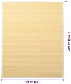 Tapete de bambu 160x230 cm natural