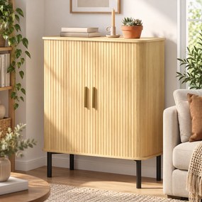 Sapateira 5 Níveis 15 Pares com Portas Deslizantes Prateleiras Ajustáveis 78x38x95,2 cm Cor Carvalho