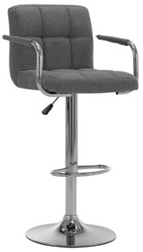 vidaXL Banco de bar tecido cinzento-claro