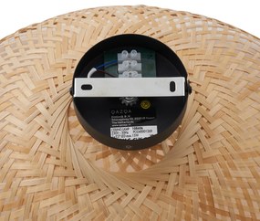 Candeeiro de Teto Art Deco Preto com Bambu Natural 40cm - Alka