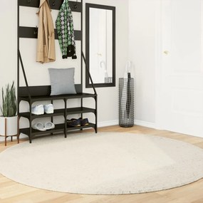 vidaXL Tapete shaggy de pelo alto PAMPLONA Ø 200 cm creme