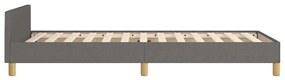 Estrutura de cama sem colchão 90x190 cm tecido cinzento-escuro