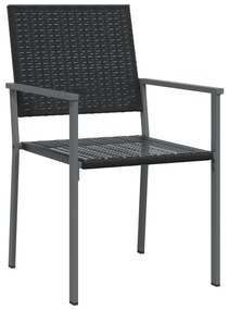 5 pcs conjunto de jantar p/ jardim vime PE e aço