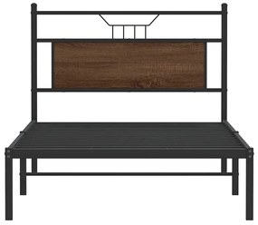Estrutura de cama sem colchão 107x203 cm carvalho castanho