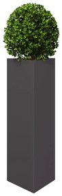 Vaso/floreira de jardim triangular 30x26x75 cm aço preto