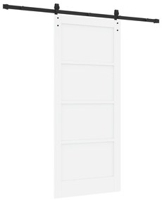 Porta Deslizante vidaXL com Conjunto de Ferragens Branca 86x198.5 cm M