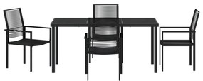 Conjunto de Jantar Jardim 5 Peças Preto Rattan PVC
