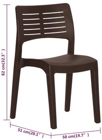 Cadeiras de jardim 2 pcs polipropileno cor moca