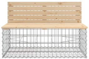 Banco de jardim c/ design gabião 103x70x65 cm pinho maciço