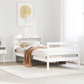 Estrutura de cama c/ cabeceira sem colchão 90x200 cm branco