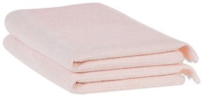 Conjunto de 2 toalhas em algodão rosa pastel ATIU Beliani