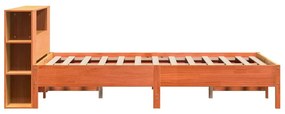 Cama com estante sem colchão 140x190 cm pinho maciço