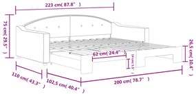 Sofá-cama com gavetão 100x200 cm tecido cor creme