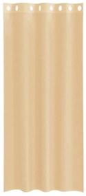 Cortinas de voile com ilhós 2 pcs areia