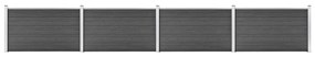 Conjunto de painéis de vedação WPC 699x105 cm preto