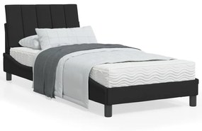 vidaXL Estrutura de cama c/ luzes LED 90x200 cm veludo preto