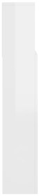 Armário de cabeceira 140x19x103,5 cm branco brilhante