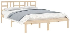 Estrutura de cama 140x200 cm madeira maciça