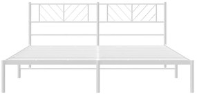 Estrutura de cama com cabeceira 183x213 cm metal branco