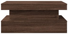 Mesa de centro com luzes LED 90x50x40 cm carvalho castanho